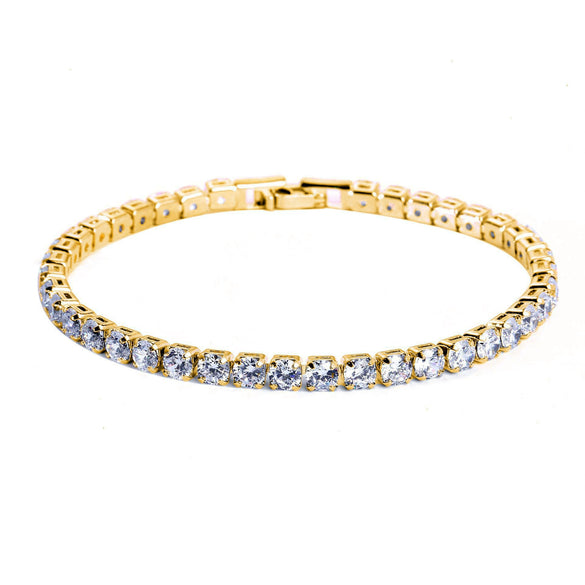 Unisex And Women's Hiphop Copper Geometric Micropaved Zircon Bracelets With Glass Design