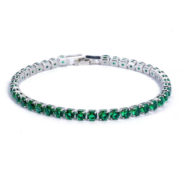 Unisex And Women's Hiphop Copper Geometric Micropaved Zircon Bracelets With Glass Design