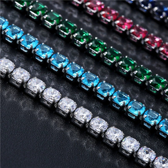 Unisex And Women's Hiphop Copper Geometric Micropaved Zircon Bracelets With Glass Design