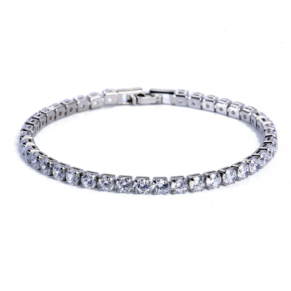 Unisex And Women's Hiphop Copper Geometric Micropaved Zircon Bracelets With Glass Design