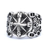 Unisex Black Electroplated Stainless Steel Anchor Shaped Ring With Bold Personality Style
