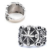 Unisex Black Electroplated Stainless Steel Anchor Shaped Ring With Bold Personality Style