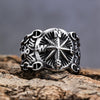 Unisex Black Electroplated Stainless Steel Anchor Shaped Ring With Bold Personality Style