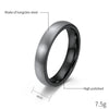 Unisex Black Electroplated Tungsten Steel Ring With Curved Geometric Minimalist Design