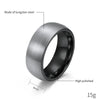 Unisex Black Electroplated Tungsten Steel Ring With Curved Geometric Minimalist Design