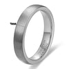 Unisex Black Electroplated Tungsten Steel Ring With Curved Geometric Minimalist Design