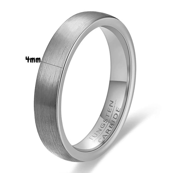 Unisex Black Electroplated Tungsten Steel Ring With Curved Geometric Minimalist Design