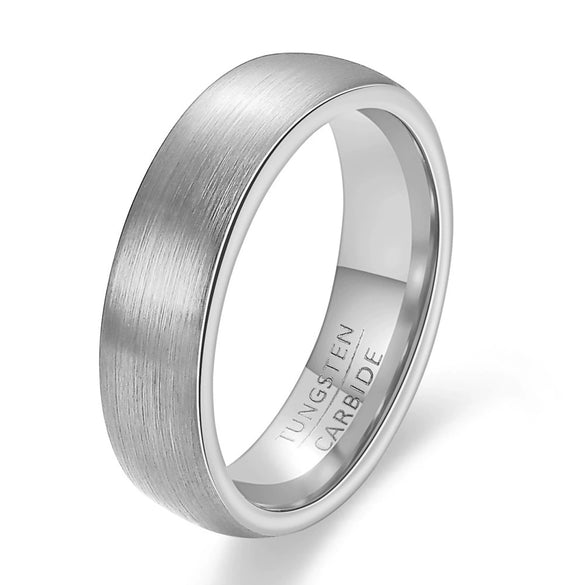 Unisex Black Electroplated Tungsten Steel Ring With Curved Geometric Minimalist Design