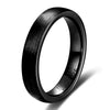Unisex Black Electroplated Tungsten Steel Ring With Curved Geometric Minimalist Design