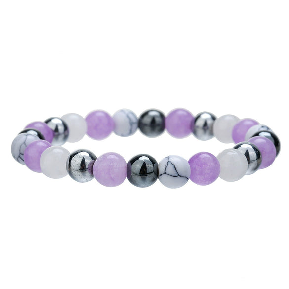 Unisex Bohemian Retro Semiprecious Stone Handmade Beaded Geometric Pattern Bracelet