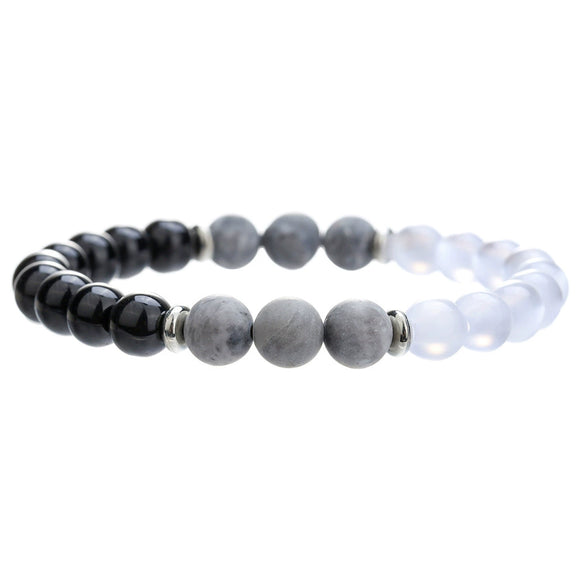 Unisex Bohemian Retro Semiprecious Stone Handmade Beaded Geometric Pattern Bracelet