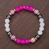 Unisex Bohemian Retro Semiprecious Stone Handmade Beaded Geometric Pattern Bracelet