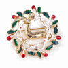 Unisex Cartoon Elk Brooch With Electroplated Alloy Finish Christmas Animal Pin For Men And Women