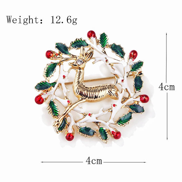 Unisex Cartoon Elk Brooch With Electroplated Alloy Finish Christmas Animal Pin For Men And Women
