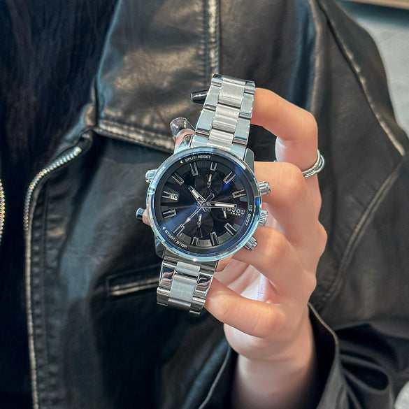 Unisex Casual Alloy Band Round Dial Wrist Watch