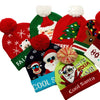 Unisex Casual Cute Santa Claus Snowman Pom Poms Eaveless Wool Cap