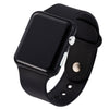 Unisex Casual Square Silicone And Plastic Led Electronic Watch