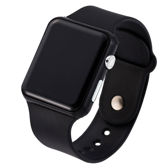 Unisex Casual Square Silicone And Plastic Led Electronic Watch