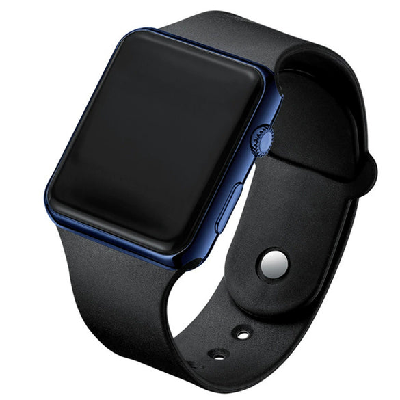 Unisex Casual Square Silicone And Plastic Led Electronic Watch