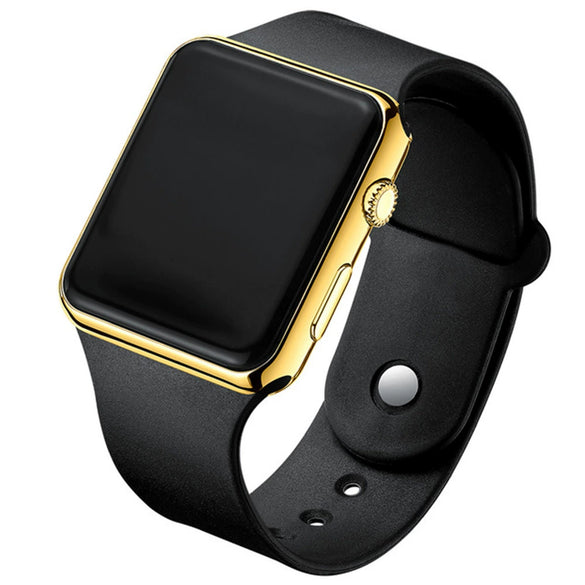 Unisex Casual Square Silicone And Plastic Led Electronic Watch