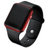 Unisex Casual Square Silicone And Plastic Led Electronic Watch