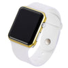 Unisex Casual Square Silicone And Plastic Led Electronic Watch