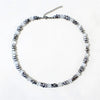 Unisex Cat's Eye Stone And Black Gallstone Beaded Necklace With Polished Geometric Pendant And Casual Hiphop Style