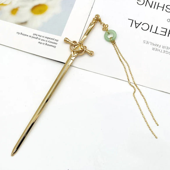 Unisex Chinoiserie Retro Ethnic Style Geometric Sword Alloy Plating Hairpin