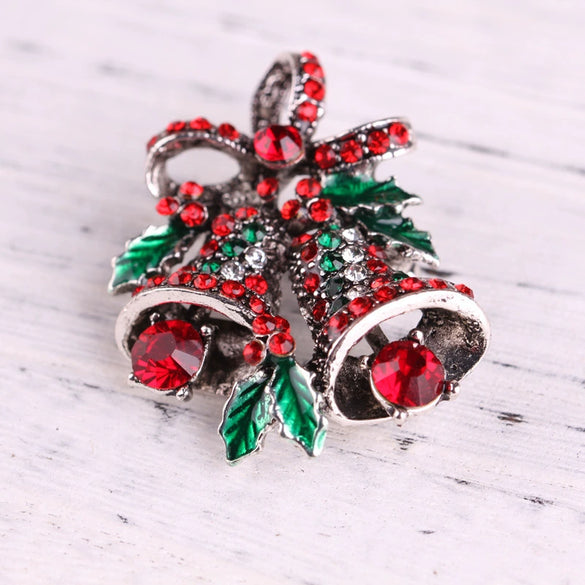 Unisex Christmas Bell Brooch Collar Pin In Alloy With Electroplated Finish Fashion Corsage Jewelry Accessory