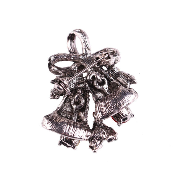 Unisex Christmas Bell Brooch Collar Pin In Alloy With Electroplated Finish Fashion Corsage Jewelry Accessory