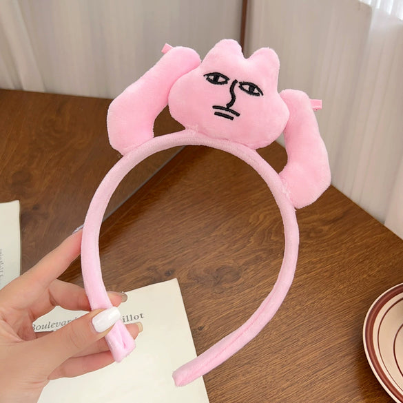 Unisex Cloth Handmade Funny Pink Rabbit Hair Hoop Hair Accessories