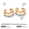 Unisex Cold Style Double Layer Opening Ring Ear Clip Stainless Steel Gold And Silver Two Color Electroplated Geometric Design