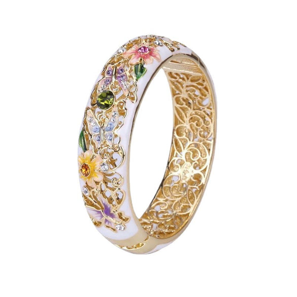 Unisex Copper Butterfly Ring With Colorful Enamel And Electroplated Finish Geometric Floral Design Fashion Jewelry