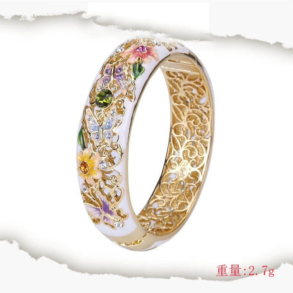 Unisex Copper Butterfly Ring With Colorful Enamel And Electroplated Finish Geometric Floral Design Fashion Jewelry