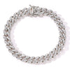 Unisex Copper Cuban Chain Bracelet With Single Row Zircon Accents And Electroplated Hiphop Style