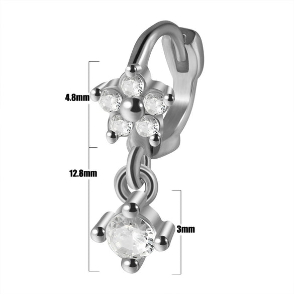 Unisex Copper Flower Geometry Ear Bone Ring And Earrings With Electroplated Horse Eye Crown And Grab Butterfly Pendant And Zircon Piercing Ear Buckle