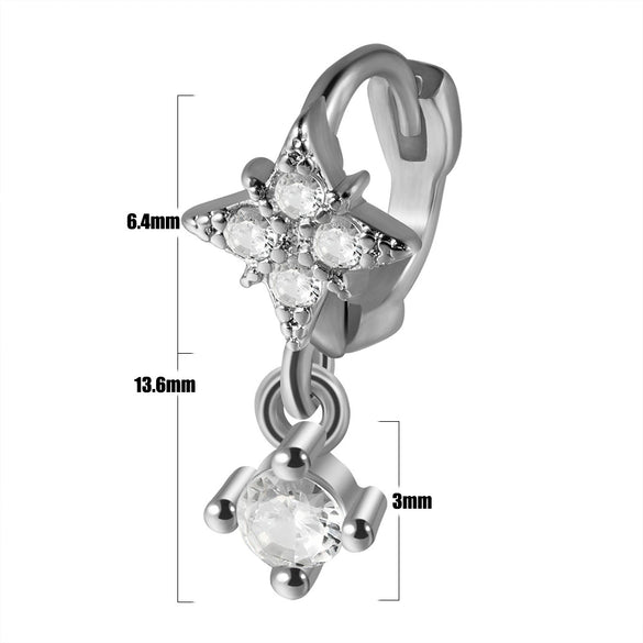 Unisex Copper Flower Geometry Ear Bone Ring And Earrings With Electroplated Horse Eye Crown And Grab Butterfly Pendant And Zircon Piercing Ear Buckle