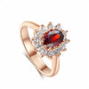 Unisex Copper Geometric Zircon Inlaid Ring With Emerald Look Electroplated Fashion Jewelry