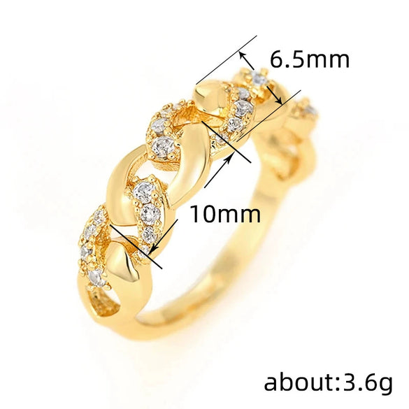 Unisex Copper Hip Hop Ring With Geometric Pattern And Electroplating Treatment