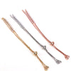 Unisex Copper 18K Gold Electroplated Round Pushpull Bracelet Semifinished Jewelry With White Zirconium