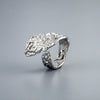 Unisex Copper Open Ring With Irregular Leaf Shape Textured Concave Convex Design And Gold Silver Electroplated Finish
