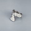 Unisex Copper Open Ring With Irregular Leaf Shape Textured Concave Convex Design And Gold Silver Electroplated Finish
