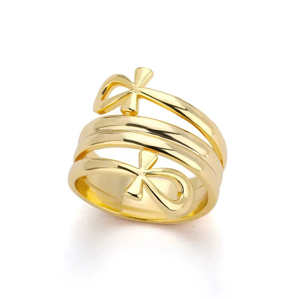 Unisex Copper Opening Adjustable Ring With Electroplating Treatment