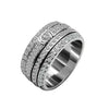 Unisex Copper Rotating Geometric Ring With Diamond Inlay Starry Sky Design New Chinese Style Index Ring