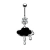 Unisex Cute Fruit Shaped Alloy Navel Ring With Cloud Pendant