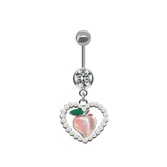 Unisex Cute Fruit Shaped Alloy Navel Ring With Cloud Pendant