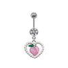 Unisex Cute Fruit Shaped Alloy Navel Ring With Cloud Pendant