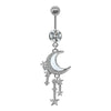 Unisex Cute Fruit Shaped Alloy Navel Ring With Cloud Pendant