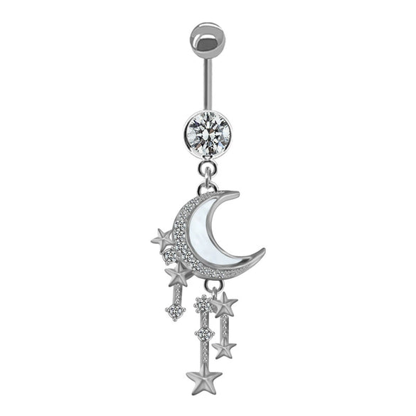 Unisex Cute Fruit Shaped Alloy Navel Ring With Cloud Pendant