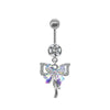 Unisex Cute Fruit Shaped Alloy Navel Ring With Cloud Pendant